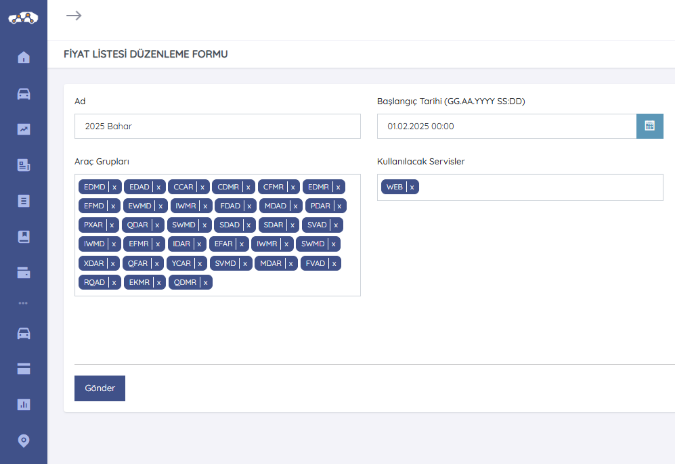Dönemsel Fiyatlandırma