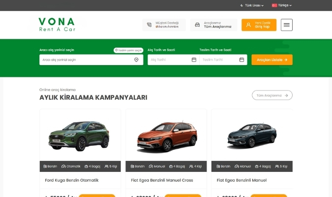 Hazır Rent A Car Sitesi